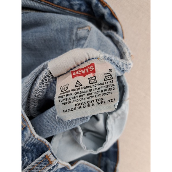 Vtg Levis 501 Jeans Mens 34x34 Fits 32x32" Blue Light Wash Fade Made USA W32" - Picture 6 of 10